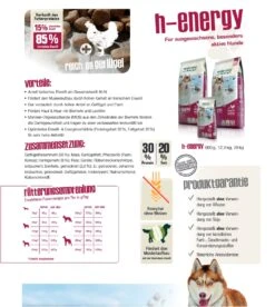 Bewi Dog H-Energy 25kg -Mühle Gladen Haustier Verkaufsgeschäft hi energyzusammenfassung