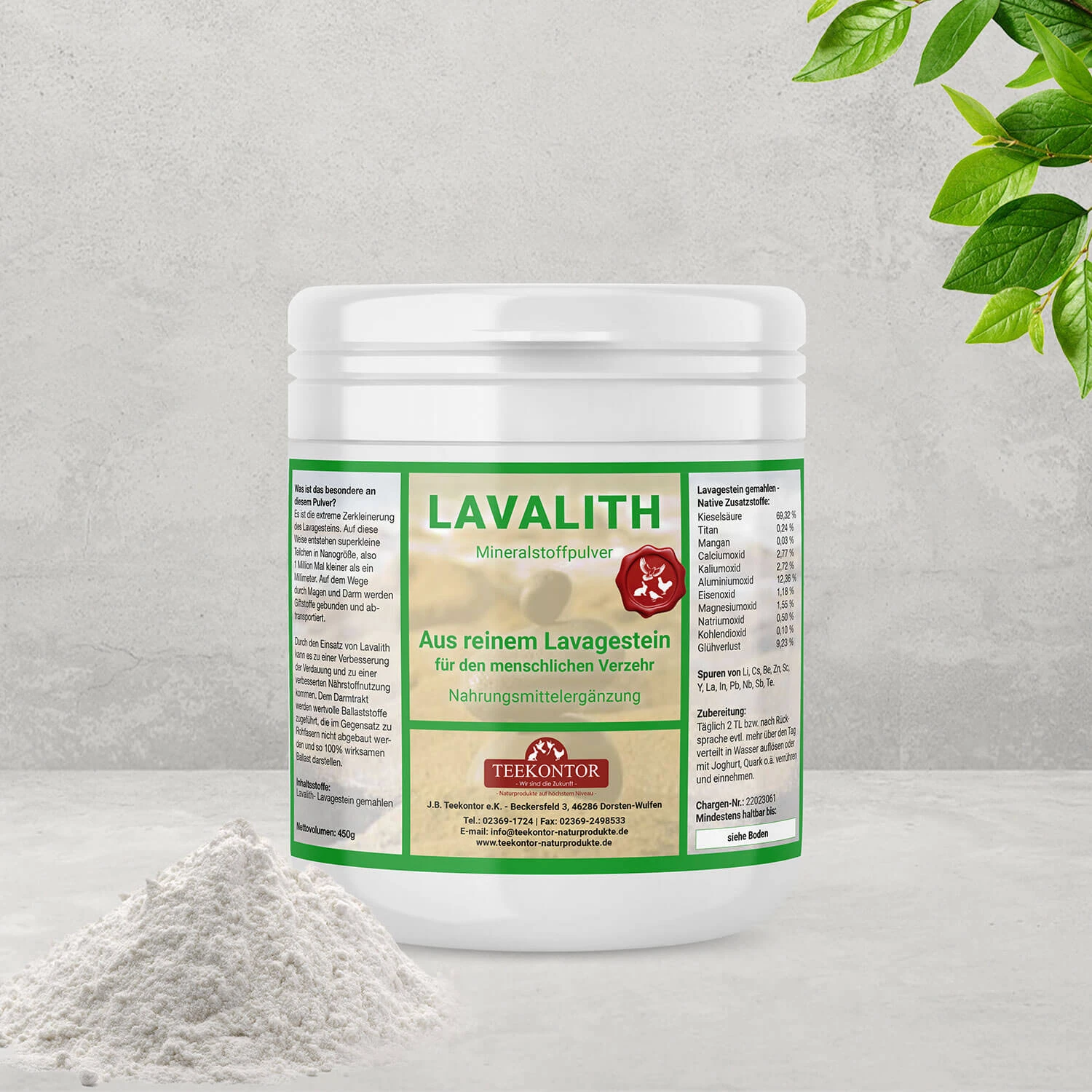 Teekontor Lavalith 450g 1 Teekontor Lavalith 450g